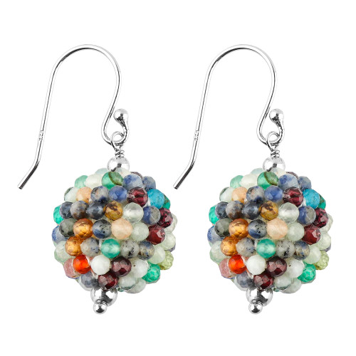 CRYSTALIS Multi-Gemstone Crochet Beaded Ball Earring Set, Dainty Pair Jewelry for Women, Natural Micro Beads Gemstone, Chakra Energy Healing Crystal, Wardrobe Essential Jewelry, 925 Sterling Silver CRYSTALIS Multi-Gemstone Crochet Beaded Ball Earring Set, Dainty Pair Jewelry for Women, Natural Micro Beads Gemstone, Chakra Energy Healing Crystal, Wardrobe Essential Jewelry, 925 Sterling Silver