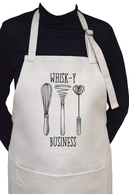 Whisk-y (Risky) Business Adjustable Neck Apron With Large Front Pocket