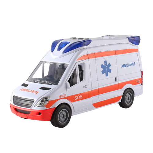 Ambulance Toy, Play Ambulance Toy with Lights and Sound Rescue Vehicle Toy for Kids & Children Ambulance Toy Car and Play House Toys with Stretcher for Boys Girls and Children