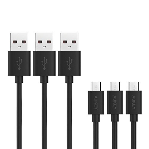 AUKEY Micro USB Cable, Android Charging Cable [3 Pack 4ft x 3] for Samsung S7/S7 Edge/S6, Nexus, Kindle, HTC, LG, Sony, Motorola, Nokia, and More