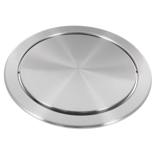 DOITOOL Stainless Trash Can Automatic Trashcan Metal Trash Can Auto Flap Trash Grommet Lid for Home Kitchen Garbage Flush Trash Can Lid Round Garbage Lid Recessed Trash Bin Cover Can Cover