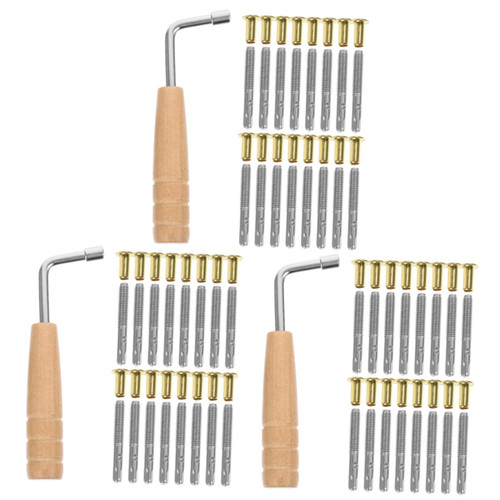 ERINGOGO 3 Sets Harp Tuning Key Lyre Harp Tuning Dulcimer Tuning for Lyre Autoharp Tuning Wrench Lyre Tuning Wrench Harp Turn Pin Omnichord Lyre Harp Pin Nail Bass Stringed Instrument Wood