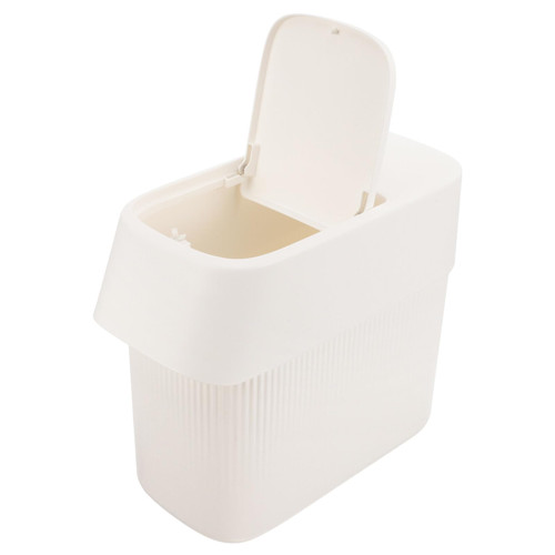 PACKOVE Trash Can Garbage Can Small Waste Bin with Lid Dustbin Bucket Kitchen Trash Bin Garbage Container Bin Narrow Bathroom Bin Rubbish Bin High Capacity Container Box Plastic White