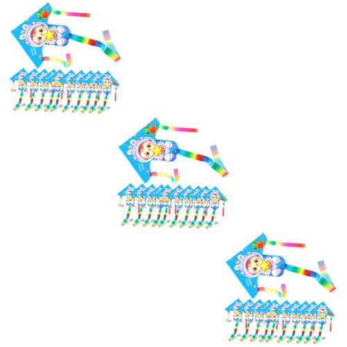 TOYANDONA 60 Pcs Children's Cartoon Kite Large Cartoon Kite Children Summer Outdoor Toy Handheld Flying Kite Kids Garden Kite Easter Party Favor Fish Rod Kite Plastic Piece Aldult Travel