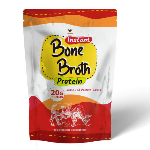 VUNNEX 1.32lb Bone Broth Protein Powder, 20g Protein, Grass-Fed Beef & Non-GMO, Gluten Free, Keto Friendly, Hydrolyzed Collagen Peptides, Perfect for Soup VUNNEX 1.32lb Bone Broth Protein Powder, 20g Protein, Grass-Fed Beef & Non-GMO, Gluten Free, Keto Friendly, Hydrolyzed Collagen Peptides, Perfect for Soup