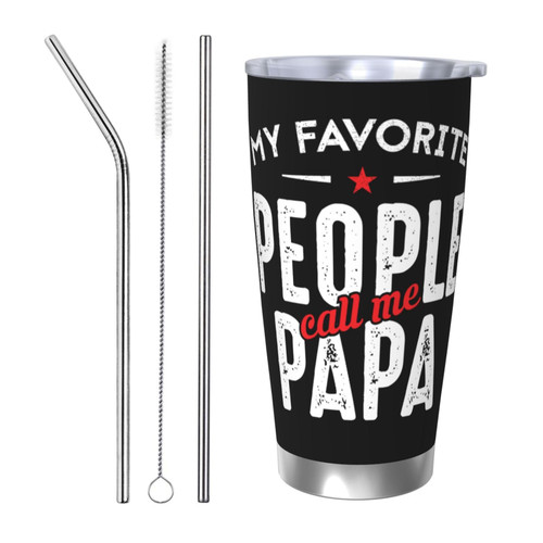 Tea Travel Mug Dad Papa Grandpa Thermo Mugs Men Travel Tumbler Cups With Lid My Favorite People Call Me Papa Personalized Coffee Mugs 20oz
