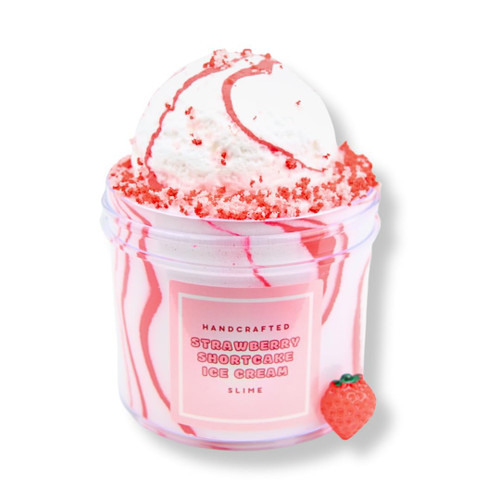 Strawberry Shortcake Ice Cream Slime (SCENTED) | Handmade Slime | Hippocampe Slimes (6OZ)