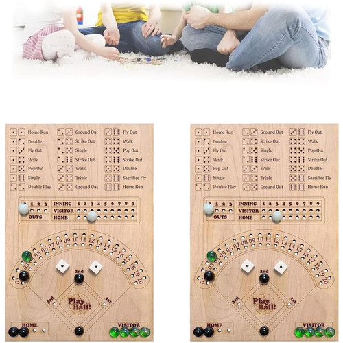 HUTENT Baseball Board Game with Dice, Fun Double Battle Table Game, Baseball Dice Board Game, Desktop Baseball Game with Dices, Wooden Baseball Board Game with Dice Marbles (2Pcs) HUTENT Baseball Board Game with Dice, Fun Double Battle Table Game, Baseball Dice Board Game, Desktop Baseball Game with Dices, Wooden Baseball Board Game with Dice Marbles (2Pcs)