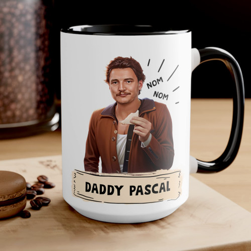 Switzer Kreations Pedro Pascal Mug, Daddy Pascal Mug, Pedro Papi, Cool Daddy Cup, Funny Pedro Pascal Meme - Coffee Tea Mug - Ceramic (Black Handle 15 Oz)