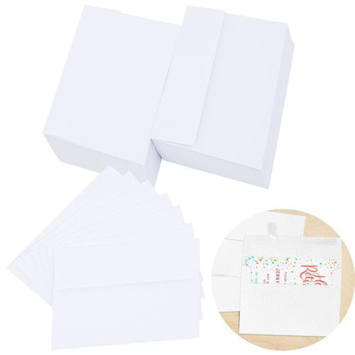 50pcs 4x6 Envelopes for Invitation, A6 Envelopes (4.75 x 6.5 inch), 4X6 Envelopes for A6 cards,Self Seal Envelopes for Weddings, Greeting Cards, Baby Shower, Photos, Birthday. (White)