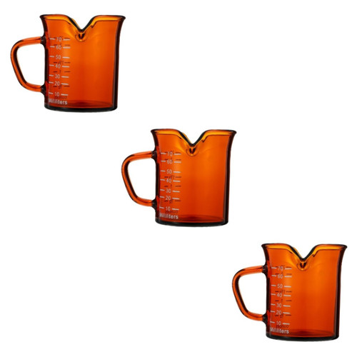 Zerodeko Mini Glass Measuring Cup 3pcs Double Mouth Milk Cup Measuring Cup Glass Italian Accessories Espresso Cup Shot Glass
