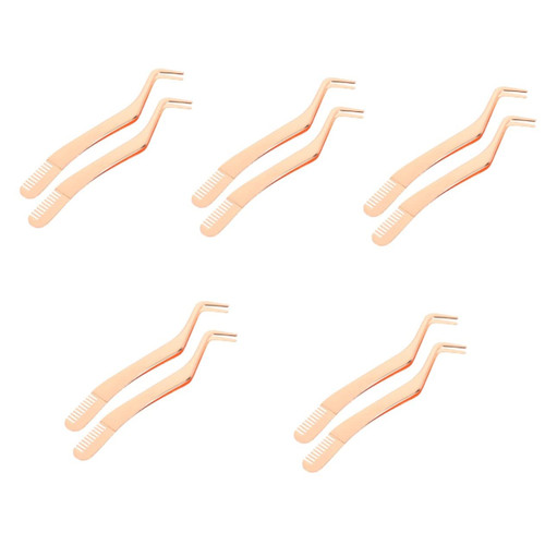 10 pcs Eyelash Tweezers with Comb eyelash extension applicator tool eyelash tweezer applicator tool lash tweezers comb lash extension tweezer isolation eyelash comb Stainless steel