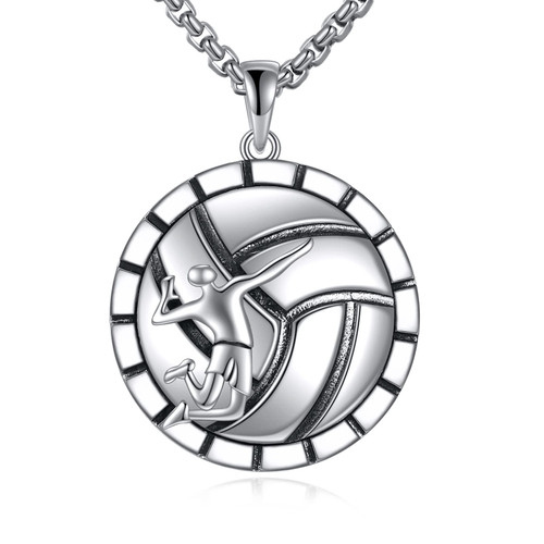 YFN Volleyball Necklace Sterling Silver Volleyball Pendant Jewelry Volleyball Gifts for Women Men Boys Volleyball Player YFN Volleyball Necklace Sterling Silver Volleyball Pendant Jewelry Volleyball Gifts for Women Men Boys Volleyball Player