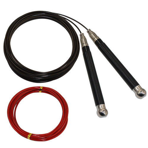 Jump Rope - Adjustable Jumping Rope - Self-Locking Skipping Rope - High Speed Jump Rope - Boxing Jump Rope - For Men, Women & Kids - For Crossfit Training, Boxing, and MMA Workouts - Black