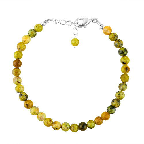 CRYSTALINES Natural Green Opal Gemstones Beads Bracelets for Women Silver Statement Jewelry Handmade Adjustable Slider Chain Energy Chakra Healing Stones Women Christmas Gifts 7+1" CRYSTALINES Natural Green Opal Gemstones Beads Bracelets for Women Silver Statement Jewelry Handmade Adjustable Slider Chain Energy Chakra Healing Stones Women Christmas Gifts 7+1"