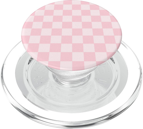 Classic Checkered Checker Checkerboard Blush Pink Pattern PopSockets MagSafe PopGrip for iPhone
