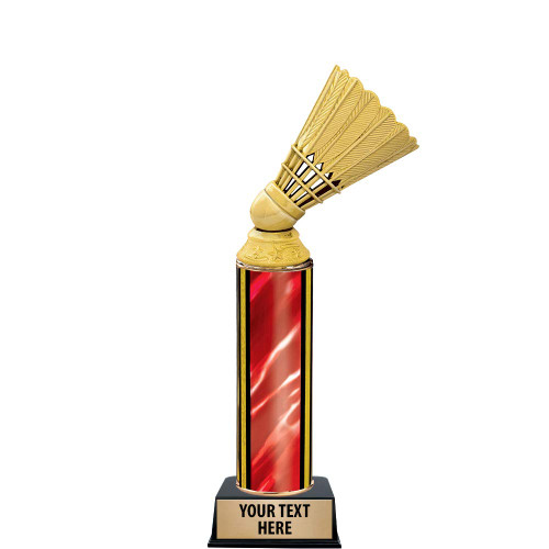 11" Red Badminton Shuttlecock Trophies - Badminton Shuttlecock Customized Trophy Awards Prime