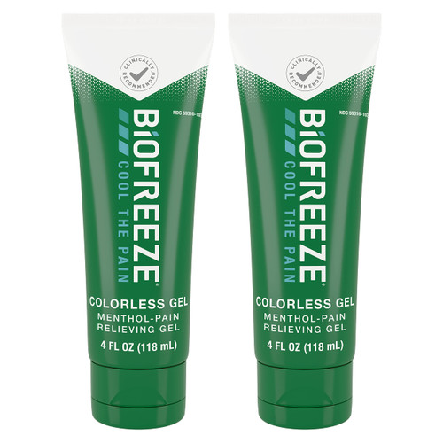 Biofreeze Gel Menthol Pain Relieving Colorless Gel 4 FL OZ Tube (Pack Of 2) For Pain Relief Associated With Sore Muscles, Arthritis, Simple Backaches, And Joint Pain (Packaging May Vary) Biofreeze Gel Menthol Pain Relieving Colorless Gel 4 FL OZ Tube (Pack Of 2) For Pain Relief Associated With Sore Muscles, Arthritis, Simple Backaches, And Joint Pain (Packaging May Vary)