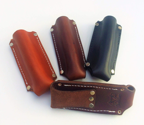 AP Saddlery Leather Flashlight Holster for Terralux, Maglite Mini, Streamlight and Many Other AA Battery Flashlights (Dark Brown, Basketweave)