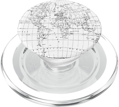 World Map PopSockets Grip Black and White PopSockets PopGrip: Swappable Grip for Phones & Tablets PopSockets MagSafe PopGrip for iPhone