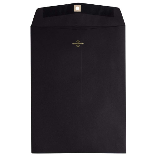 JAM PAPER 9 x 12 Open End Catalog Envelopes with Clasp Closure - Smooth Black - 25/Pack