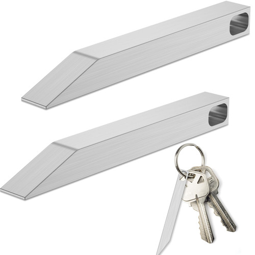 FALESOUL 2Pcs Pry Bar Tools, Mini Mighty Bar, Heavy Duty 304 Stainless Steel Keychain Prybar for Every Day Carry, Small Multitool Prybar Key Chain Pry Bar
