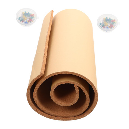 GRIRIW 1 Set Message Board Cork Roll Cork Pin Board Hanging Pin Board Wall Message Board Message Cork Board Adhesive Corkboard Self- Adhesive Natural Cork Tiles Photo Board Mini Stickers