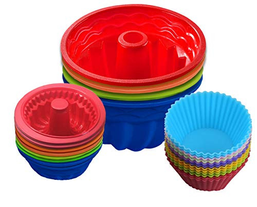 Silicone Bundt Pan Nonstick Fluted Molds Cake Baking Durable Tins