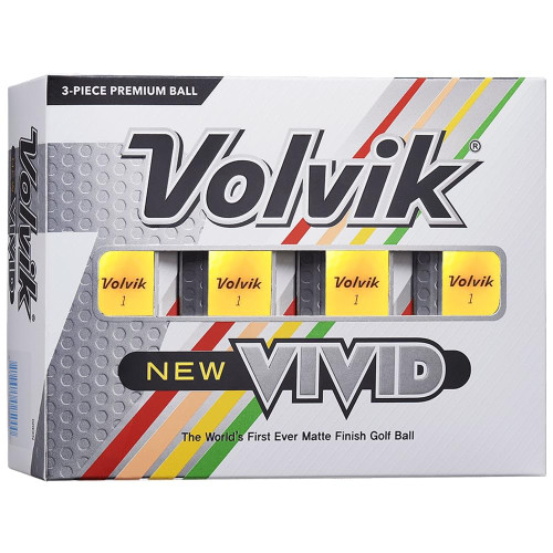 Volvik New Vivid Golf Balls: Matte Yellow, Dozen