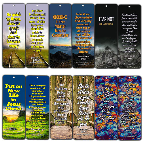 Life Changing Wisdom from God Bible Bookmarks (12 Pack) - Collection of Inspiring and Motivational Bible Verses