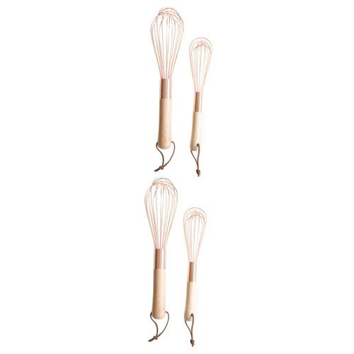 Luxshiny 4 Pcs Spiral Egg Beater Balloon Whisk Silicone Balloon Hand Mixer Kitchen Wire Whisk Manual Egg Beater Pizza Whisk Mixer Manual Blender Egg Mixer France Wooden To Rotate Hand Crank