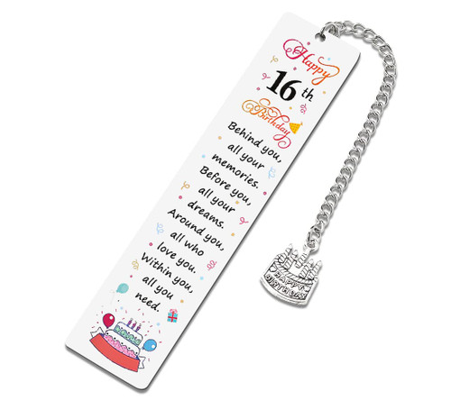 Happy 16th Birthday Gifts for Girls Inspirational Bookmarks for Kids Sweet 16 Gifts for Daughter Niece 16 Year Old Birthday Gift for Teen Behind You All Your Memories Bookmark