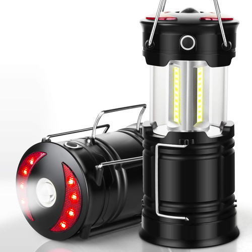 Camping Lanterns Camping Accessories USB Rechargeable and Battery Powered 2-in-1 LED Lanterns, Hurricane Lights with Flashlight and Magnet Base for Camping, Hurricane, Hiking, Emergency, Outage