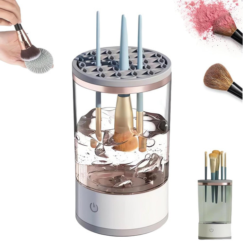 Electric Makeup Brush Cleaner, Automatic Spinning Makeup Brush Cleaner, Makeup Brush Cleaner Machine with Brush Clean Mat, Cosmetic Brush Cleaner for All Size Makeup Brush (1 Pcs) Electric Makeup Brush Cleaner, Automatic Spinning Makeup Brush Cleaner, Makeup Brush Cleaner Machine with Brush Clean Mat, Cosmetic Brush Cleaner for All Size Makeup Brush (1 Pcs)