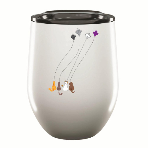 Animals Flying Kites Asexual Subtle Pride Asexual Pride Asexual Asexual Gifts 12oz Wine Tumbler Cup