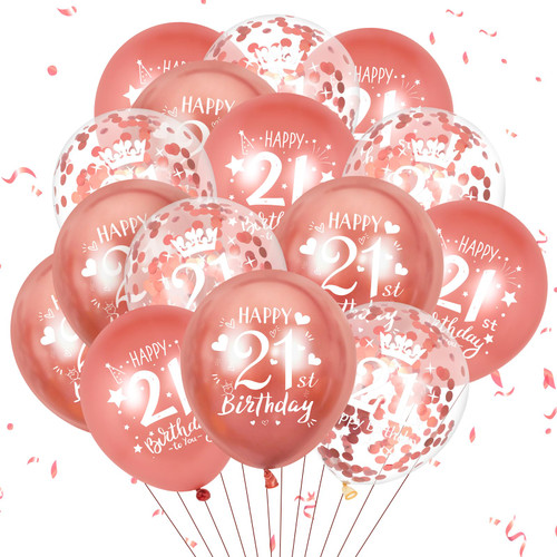 21st Latex Birthday Balloons, 15 Pcs Rose Gold Happy 21st Birthday Balloons, Rose Gold 21st Birthday Party Decorations Balloons for Women Men 21st Birthday Anniversary Decoration 21st Latex Birthday Balloons, 15 Pcs Rose Gold Happy 21st Birthday Balloons, Rose Gold 21st Birthday Party Decorations Balloons for Women Men 21st Birthday Anniversary Decoration