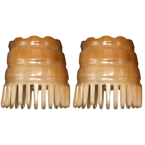 LALAFINA 2pcs Horn Shampoo Massage Comb Scalp Washing Brush Horn Brush Shampoo Brush Natural Hair Manual Head Scalp Massage Brush Hair Shampoo Brush Wood Horns Cylinder Hair Brush Miss