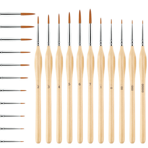 Mabor 11Pcs Paint Brushes for Miniature Painting Detail Paint Brushes Set Fine Tip Paint Brushes for Detail Mini Model Paint Brushes for Art Crafts Acrylic Watercolor Oil Painting Mabor 11Pcs Paint Brushes for Miniature Painting Detail Paint Brushes Set Fine Tip Paint Brushes for Detail Mini Model Paint Brushes for Art Crafts Acrylic Watercolor Oil Painting