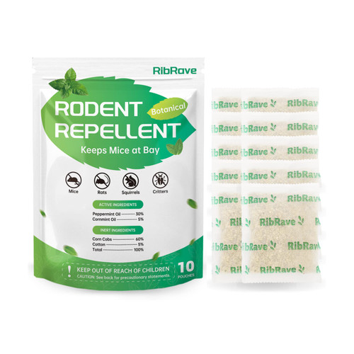RibRave Mice Repellent for House, Natural Mice Repellent Pouches, Peppermint Oil to Repel Mice and Rats, Rodent-repelling Repellent Mouse Deterrent, 10 Packets RibRave Mice Repellent for House, Natural Mice Repellent Pouches, Peppermint Oil to Repel Mice and Rats, Rodent-repelling Repellent Mouse Deterrent, 10 Packets