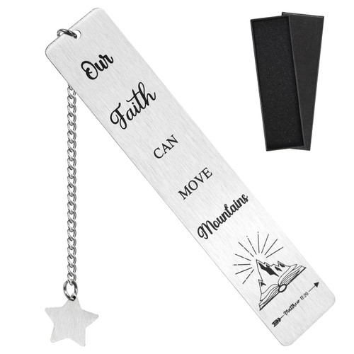 YoeeJob Bible Verses Inspirational Bookmark for Women/Men, Metal Motivational Bookmark Gift, Positive Page Marker with Pendants for Church Supplies, Schools