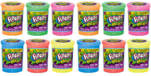 JA-RU Flarp Noise Putty Scented (12 Pack Assorted) Squishy Sensory Toys for Easter, ADHD Autism Stress Toy, Great Party Favors Fidget for Kids and Adults Boys & Girls. Plus 1 Bouncy Ball 10041-12p