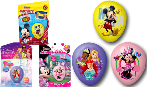 JA-RU Disney Princess & Mickey Mouse Slime Putty in Easter Egg (12 Eggs) Putty Easter Egg Toys for Kids & Teens. Stress Relief Glitter Putty. Bulk Easter Basket Filler ABC-7801-12