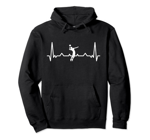 Volleyball Heartbeat Girl Beach Volleyball Payer Gift Pullover Hoodie Volleyball Heartbeat Girl Beach Volleyball Payer Gift Pullover Hoodie