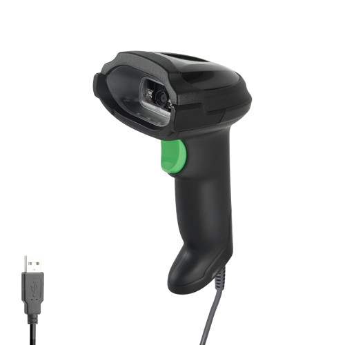 LICOERD Handheld Barcode Scanner with Stand,1D 2D QR Code Scanner Wired Inventory DataMatrix Code Reader for POS System Sensing, Store, Supermarket, Warehouse (Wired Scanner)