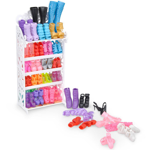 E-TING 1 Doll Shoes Rack Shoes Shelf Cupboard Accessory with 20 Pairs Doll Shoes High Heel Shoes Boots Sandals Set for 11.5 inch Girl Doll Playset Accessories E-TING 1 Doll Shoes Rack Shoes Shelf Cupboard Accessory with 20 Pairs Doll Shoes High Heel Shoes Boots Sandals Set for 11.5 inch Girl Doll Playset Accessories
