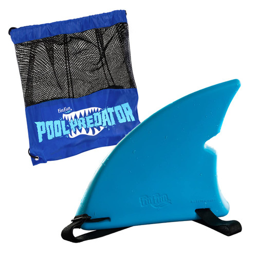 Fin Fun Shark Fin with Included Travel Bag - Adjustable Shark Costume for Swimming - Lightweight Snorkel or Pool Toy for Kids & Adults - (Blue)