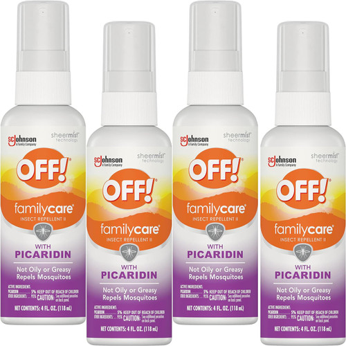 OFF! FamilyCare Insect & Mosquito Repellent Spritz, Bug Spray Made with Picaridin for Everyday Use, 4 oz (4)