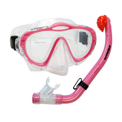 Junior Snorkel Set Purge Mask Dry Snorkel Set for Kids, Pink
