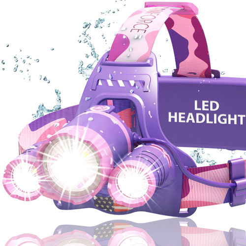 DanForce Headlamp, Ultra Bright Rechargeable LED Headlamp,CREE 1080 Lumens,Zoomable Head Lamp Flashlight. Headlight USB Rechargeable, IPX45 HeadLamps for Camping, Outdoors,Red Light Include (Pink) DanForce Headlamp, Ultra Bright Rechargeable LED Headlamp,CREE 1080 Lumens,Zoomable Head Lamp Flashlight. Headlight USB Rechargeable, IPX45 HeadLamps for Camping, Outdoors,Red Light Include (Pink)