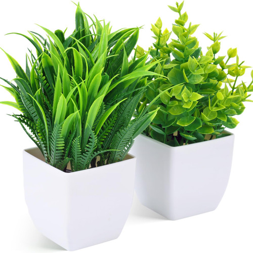 DomeStar 2PCS Small Plants Indoor, Faux Plants Artificial Potted Plants Fake Plants for Desktop Living Room Shelf Bathroom Kitchen Office DomeStar 2PCS Small Plants Indoor, Faux Plants Artificial Potted Plants Fake Plants for Desktop Living Room Shelf Bathroom Kitchen Office